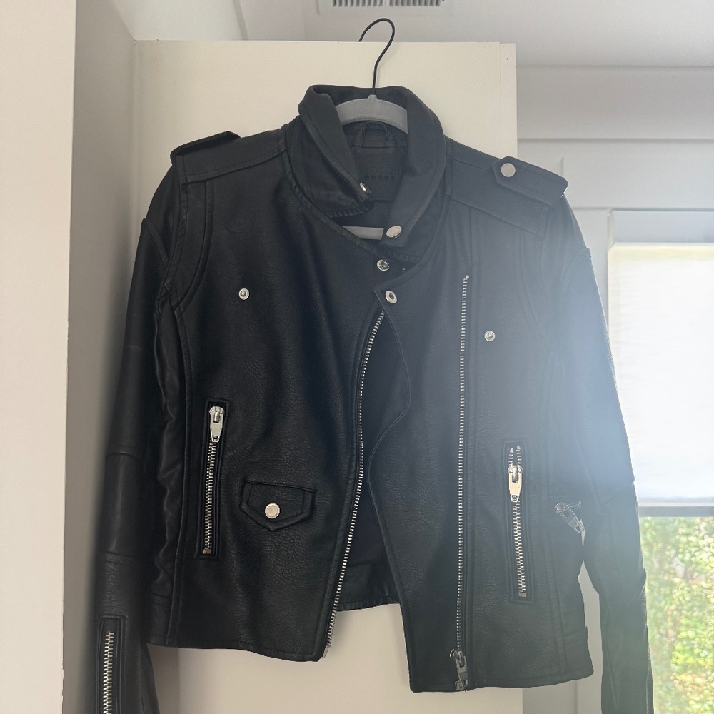 Blank NYC Black Leather Jacket Size Small